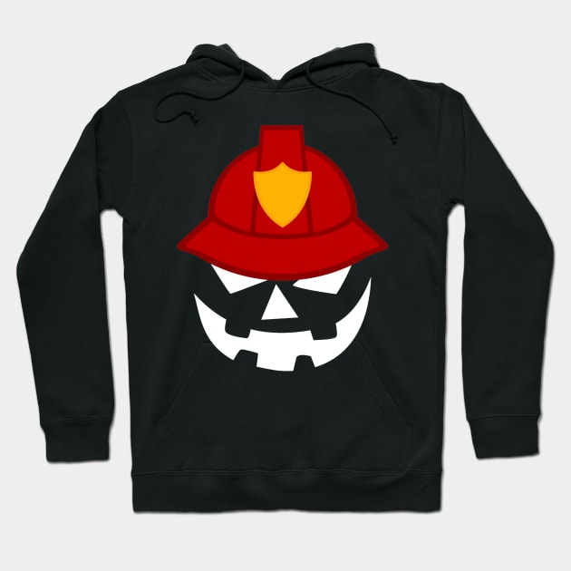 firefighter Scary Pumpkin Smiling Halloween Hoodie by foxmqpo